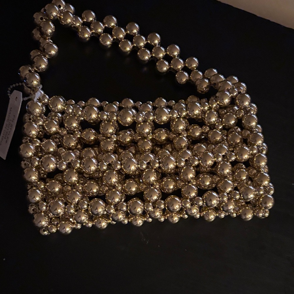 Elegant Gold Beaded Women's Bag